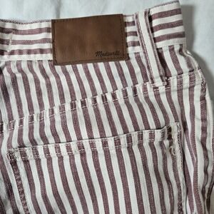 Madewell Women's Striped High-Rise Jeans in Burgundy Stripe